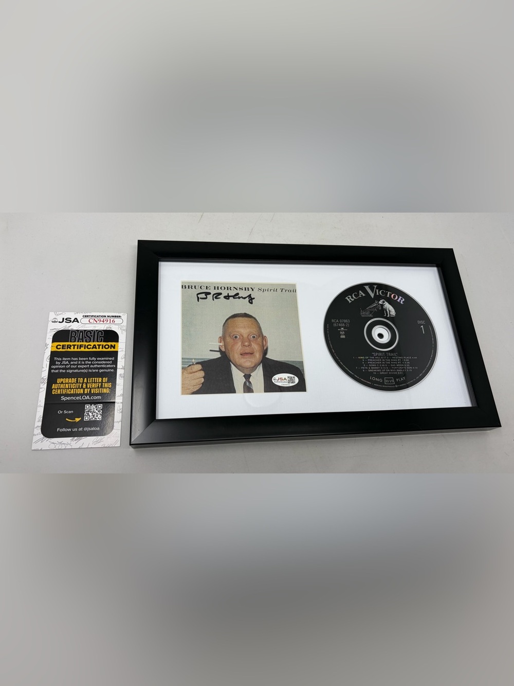 Bruce Hornsby signed Spirit Trail CD Cover Framed JSA COA